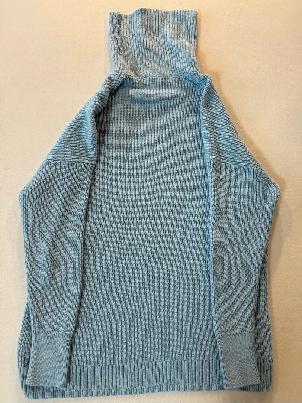 J. Crew Pale Blue Ribbed Turtleneck Sweater